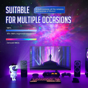 Astronaut Galaxy Projector with Remote Control - 360° Adjustable Timer Kids Astronaut Nebula Night Light, for Gifts, Baby Adults Bedroom, Gaming Room, Home and Party (Corded Electric)